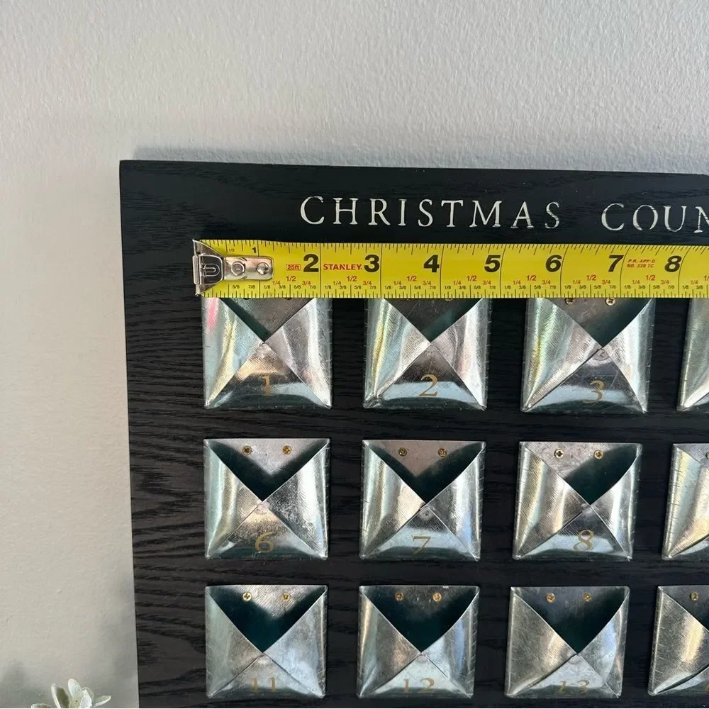 Hearth & Hand Dark Wooden Farmhouse Christmas Countdown Advent Candy Calendar